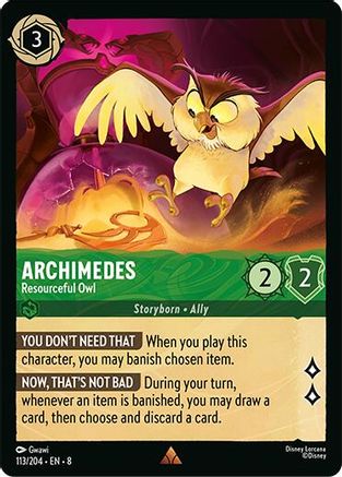 Archimedes - Resourceful Owl (113/204) - Reign of Jafar Cold Foil - for just $0.09! 