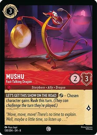 Mushu - Fast-Talking Dragon (130/204) - Reign of Jafar Cold Foil - for just $0.09! 