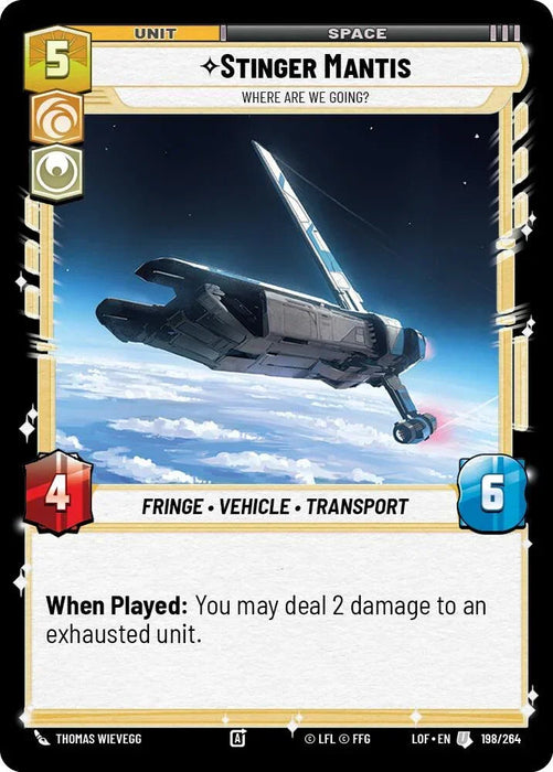 Stinger Mantis - Where Are We Going? (198/264) (198/264) [Legends of the Force] - for just $0.10! 