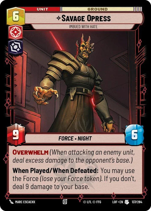 Savage Opress - Imbued With Hate (137/264) (137/264) [Legends of the Force] - for just $0.10! 