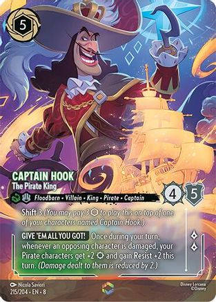 Captain Hook - The Pirate King (Enchanted) (215/204) - Reign of Jafar Holofoil - for just $15.11! 
