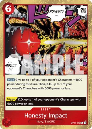 Honesty Impact (OP11-018) - A Fist of Divine Speed Foil - for just $0.13! 