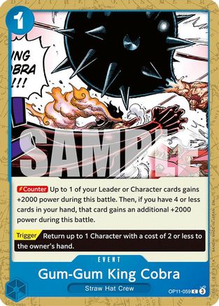 Gum-Gum King Cobra (OP11-059) - A Fist of Divine Speed - for just $0.05! 