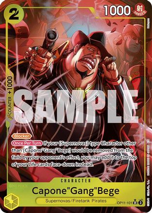 Capone"Gang"Bege (101) (Alternate Art) (OP11-101) - A Fist of Divine Speed Foil - for just $3.25! 