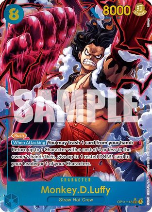 Monkey.D.Luffy (118) (Alternate Art) (OP11-118) - A Fist of Divine Speed Foil - for just $11.47! 