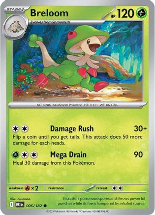 Breloom 006 - SV10 Destined Rivals Reverse Holofoil - for just $0.03! 