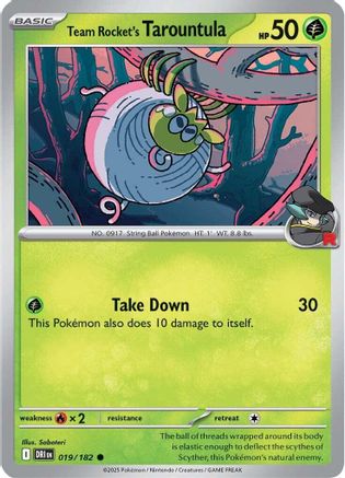 Team Rocket's Tarountula 019 - SV10 Destined Rivals - for just $0.08! 