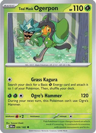 Teal Mask Ogerpon 026 - SV10 Destined Rivals - for just $0.05! 