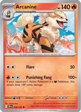 Arcanine 028 - SV10 Destined Rivals - for just $0.05! 