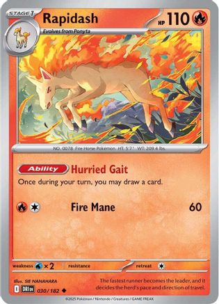 Rapidash 030/182 - SV10 Destined Rivals - for just $0.06! 