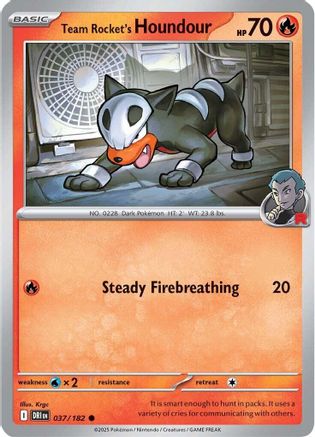 Team Rocket's Houndour 037 - SV10 Destined Rivals - Reverse Holofoil - for just $0.08! 