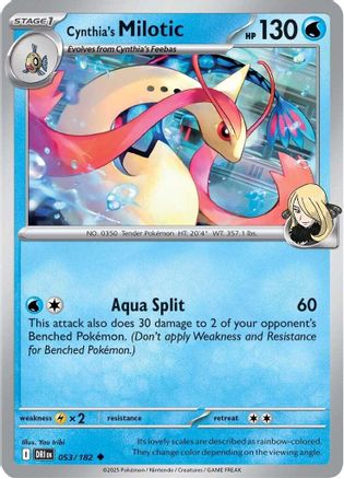 Cynthia's Milotic 053 - SV10 Destined Rivals Reverse Holofoil - for just $0.18! 