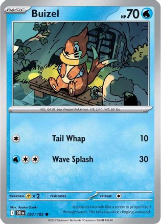 Buizel 057 - SV10 Destined Rivals Reverse Holofoil - for just $0.06! 