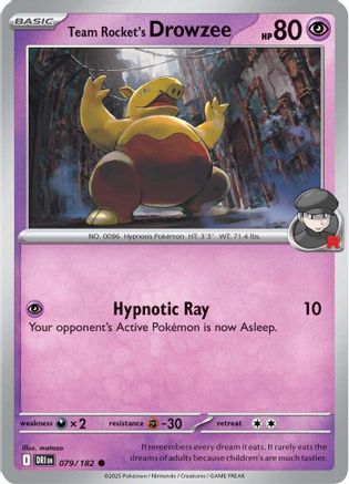 Team Rocket's Drowzee 079 - SV10 Destined Rivals Reverse Holofoil - for just $0.10! 