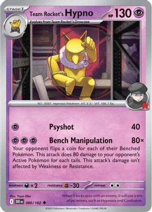 Team Rocket's Hypno 080 - SV10 Destined Rivals - for just $0.08! 