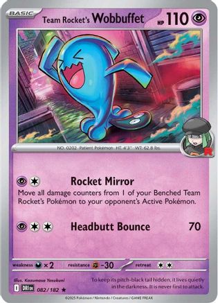 Team Rocket's Wobbuffet 082 - SV10 Destined Rivals Reverse Holofoil - for just $0.18! 