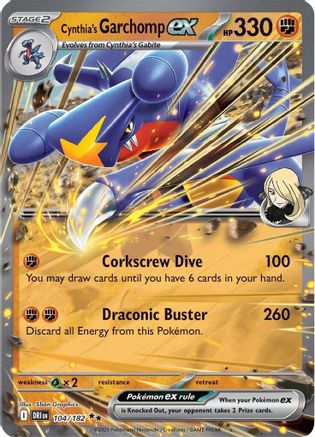 Cynthia's Garchomp ex 104/182 - SV10 Destined Rivals Holofoil - for just $1.05! 