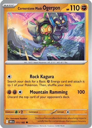 Cornerstone Mask Ogerpon 111 - SV10 Destined Rivals Reverse Holofoil - for just $0.13! 