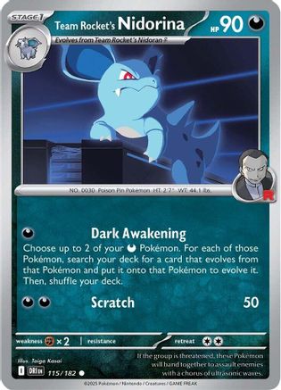 Team Rocket's Nidorina 115 - SV10 Destined Rivals - for just $0.10! 