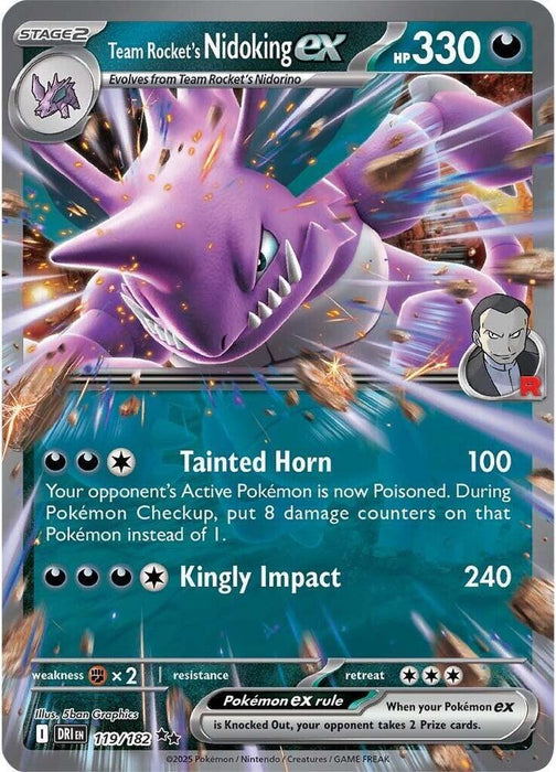 Team Rocket's Nidoking ex (119/182) [Scarlet & Violet: Destined Rivals] - for just $0.35! 