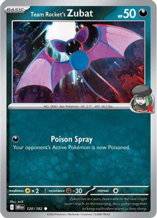 Team Rocket's Zubat 120 - SV10 Destined Rivals - for just $0.08! 