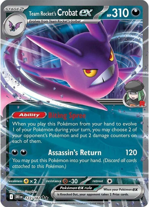 Team Rocket's Crobat ex (122/182) [Scarlet & Violet: Destined Rivals] - for just $0.30! 