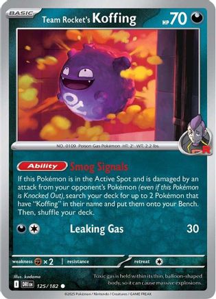 Team Rocket's Koffing 125 - SV10 Destined Rivals Reverse Holofoil - for just $0.05! 