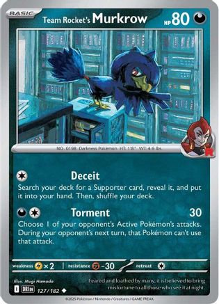 Team Rocket's Murkrow 127/182 - SV10 Destined Rivals Reverse Holofoil - for just $0.18! 