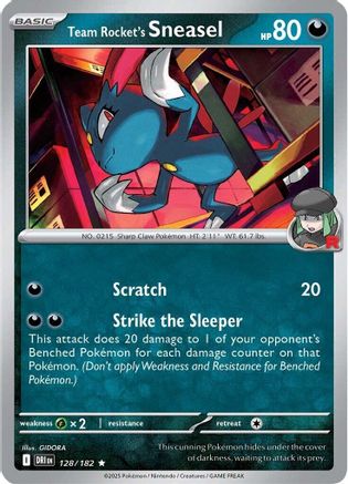 Team Rocket's Sneasel 128 - SV10 Destined Rivals Reverse Holofoil - for just $0.18! 