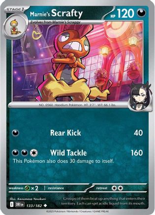 Marnie's Scrafty 133 - SV10 Destined Rivals - for just $0.03! 