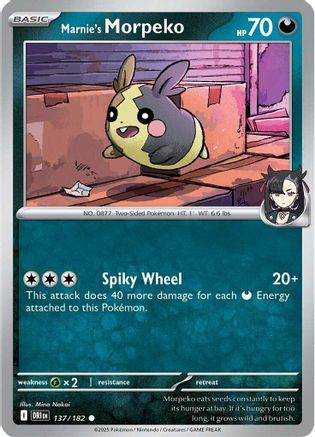 Marnie's Morpeko 137 - SV10 Destined Rivals - for just $0.05! 