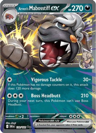 Arven's Mabosstiff ex 139/182 - SV10 Destined Rivals Holofoil - for just $0.50! 