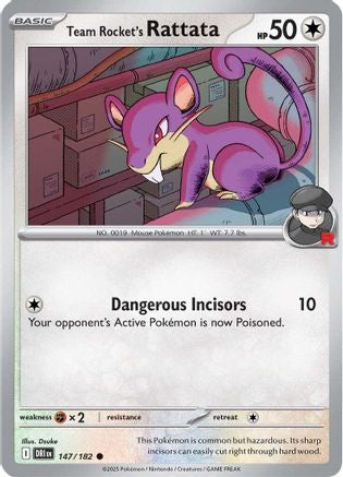 Team Rocket's Rattata 147 - SV10 Destined Rivals Reverse Holofoil - for just $0.05! 