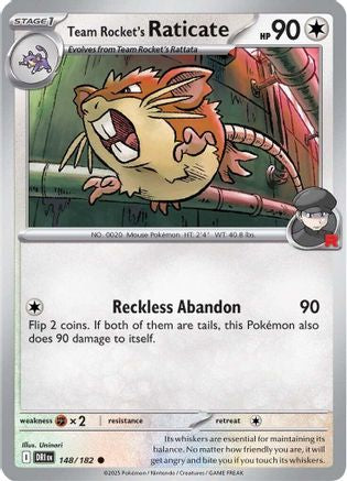 Team Rocket's Raticate 148/182 - SV10 Destined Rivals - Reverse Holofoil - for just $0.08! 