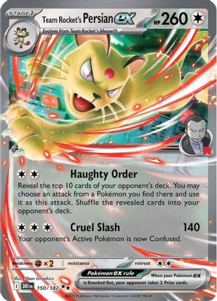 Team Rocket's Persian ex 150/182 - SV10 Destined Rivals Holofoil - for just $0.30! 