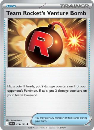 Team Rocket's Venture Bomb 179 - SV10 Destined Rivals Reverse Holofoil - for just $0.13! 