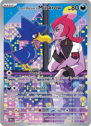 Team Rocket's Murkrow 200/182 - SV10 Destined Rivals Holofoil - for just $2.58! 
