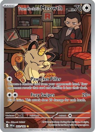 Team Rocket's Meowth 203/182 - SV10 Destined Rivals Holofoil - for just $14.72! 