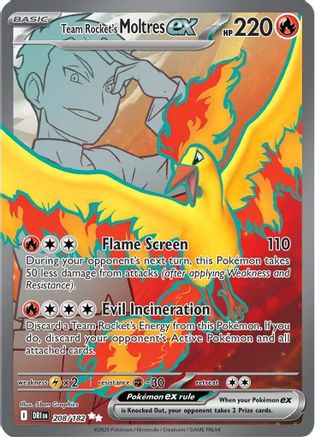 Team Rocket's Moltres ex 208/182 - SV10 Destined Rivals Holofoil - for just $3.30! 