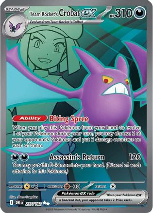 Team Rocket's Crobat ex 217/182 - SV10 Destined Rivals Holofoil - for just $2! 