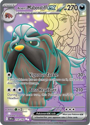 Arven's Mabosstiff ex 218/182 - SV10 Destined Rivals Holofoil - for just $1.07! 