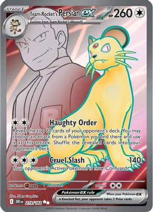 Team Rocket's Persian ex 219/182 - SV10 Destined Rivals Holofoil - for just $2.06! 