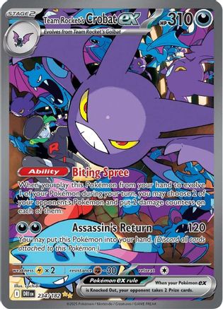Team Rocket's Crobat ex 234/182 - SV10 Destined Rivals Holofoil - for just $44.99! 