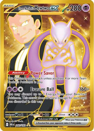 Team Rocket's Mewtwo ex 240/182 - SV10 Destined Rivals Holofoil - for just $29.25! 