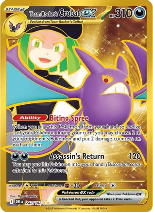 Team Rocket's Crobat ex 242/182 - SV10 Destined Rivals Holofoil - for just $9.93! 