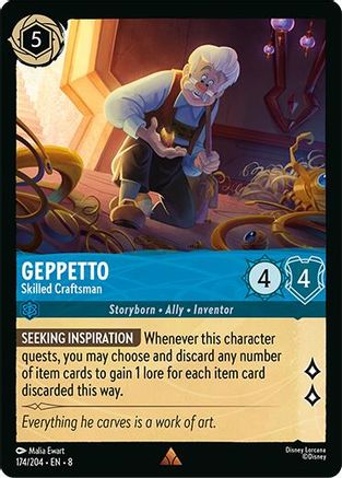 Geppetto – Skilled Craftsman (174/204) - Reign of Jafar Cold Foil - for just $0.09! 