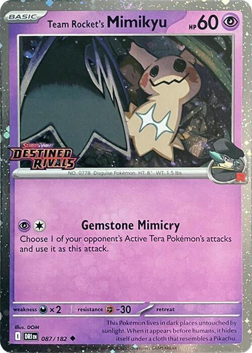 Team Rocket's Mimikyu (087/182) (Destined Rivals Stamp) [Scarlet & Violet: Destined Rivals] - for just $7.05! 