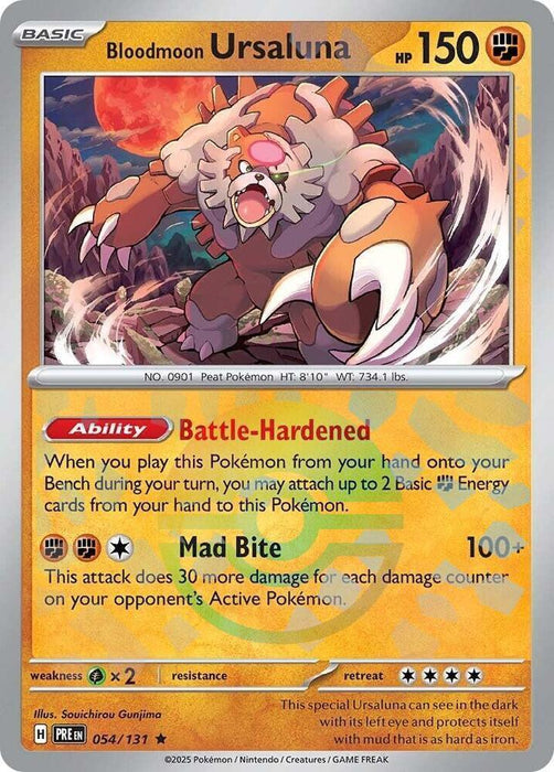 Bloodmoon Ursaluna (054/131) (Poke Ball Pattern) [Scarlet & Violet: Prismatic Evolutions] - for just $0.15! 
