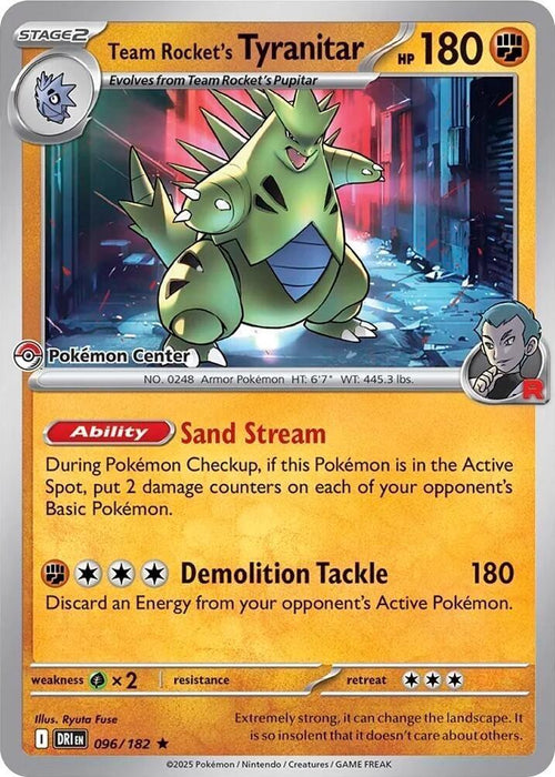 Team Rocket's Tyranitar (096/182) (Pokemon Center Exclusive) [Miscellaneous Cards] - for just $13.65! 