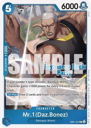 Mr. 1 (Daz.Bonez) (Beginners Deck Party [ST-23] - [ST-28] Participation Pack) (EB01-027) - One Piece Promotion Cards - for just $0.23! 